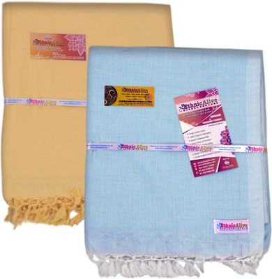 EthnicAlive Solid Single AC Blanket for  AC Room(Cotton, Light Blue, Yellow)