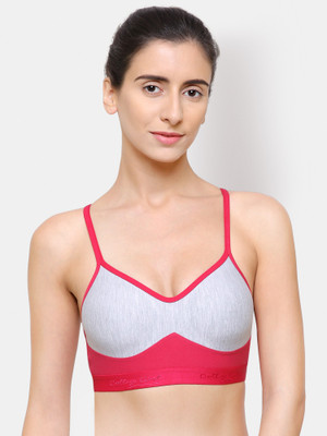 COLLEGE GIRL Women Sports Lightly Padded Bra(Pink, Grey)