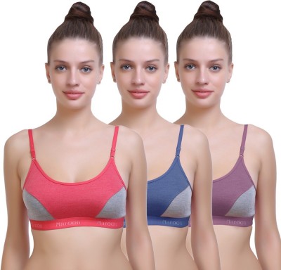 Maroon by Maroon Maroon Women Sports Non Padded Bra(Multicolor)