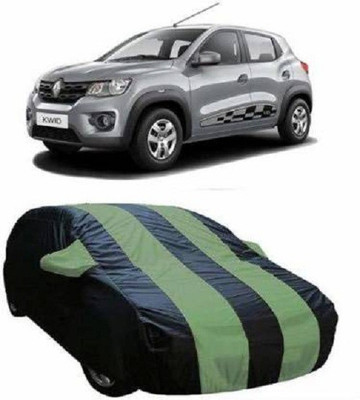 MOM'S GADGETS Car Cover For Renault Kwid (With Mirror Pockets)(Green, Black)
