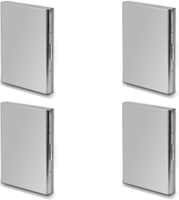 MSNL High Quality Stainless Steel Plain (Pack of 4) ATM 6 Card Holder(Set of 4, Silver)