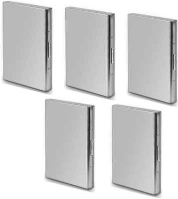 MSNL High Quality Stainless Steel Plain (Pack of 5) ATM 6 Card Holder(Set of 5, Silver)