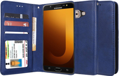 Unistuff Flip Cover for Samsung Galaxy J7 Max(Blue, Dual Protection, Pack of: 1)