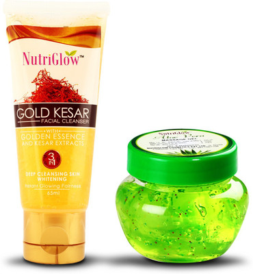 NutriGlow Gold kesar face wash with kesar extracts and alovera gel / moisturing / nourshing your skin(2 Items in the set)