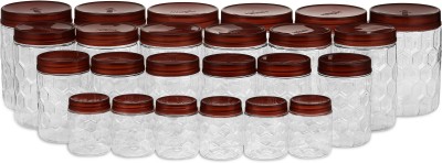 MILTON Plastic Grocery Container  - 270 ml, 665 ml, 1240 ml, 1850 ml(Pack of 24, Brown)