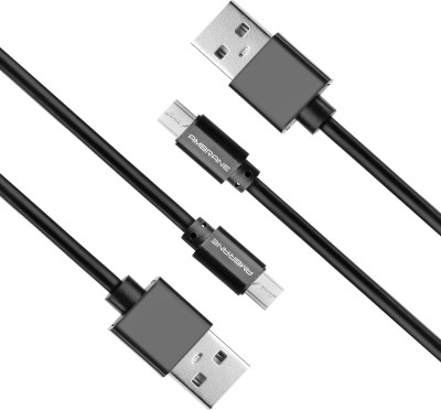 Ambrane ACM-1 1 m Micro USB Cable(Compatible with Android Devices, Black, Pack of: 2)