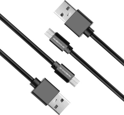 Ambrane ACM-1 1 m Micro USB Cable(Compatible with Android Devices, Black, Pack of: 2)