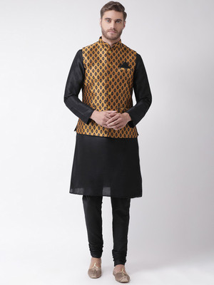 DEYANN Men Kurta Churidar Ethnic Jacket Set