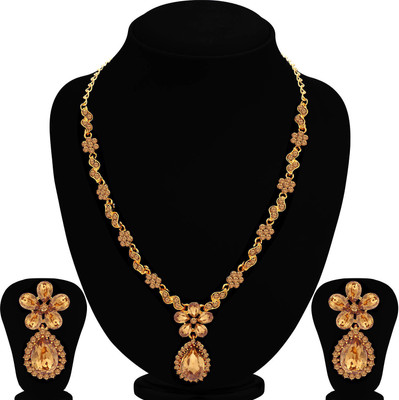 Sukkhi Alloy Gold-plated Brown Jewellery Set(Pack of 1)