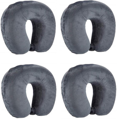 Everyonic Micro Fibre U-Shaped Soft Travelling Pillow Set of 4 Neck Pillow(Grey)