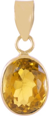 Gems Jewels Online 8.25 Carat Natural Citrine Gold-plated Citrine Stone Pendant