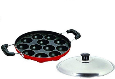 wrypro Slick 12 Cavity Non-stick Appam Maker with Lid NA Pan 23 cm diameter with Lid (Aluminium, Non-stick) Paniarakkal with Lid 1 L capacity 23 cm diameter(Aluminium, Non-stick)
