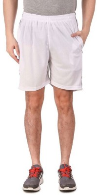 Tempest Solid Men White Gym Shorts, Night Shorts, Sports Shorts