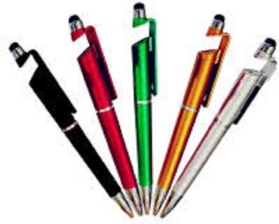 rkg Stand Holder,Screen Wipe & Ballpoint Pen Ink Writing Pen Stylus(Black, Blue, Red, Green, Silver)