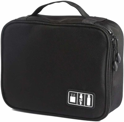 HOUSE OF QUIRK Electronics Accessories Organizer Bag Travel Toiletry Kit(Black)