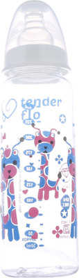 Tender flo Ultra Clear with Glow in Dark Cap 250 ml Feeding Bottle - 250 ml(White)