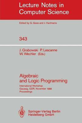 Algebraic and Logic Programming(English, Paperback, unknown)