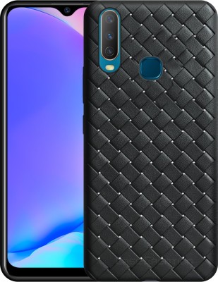 CASE CREATION Back Cover for Vivo Y15 0.3MM Soft Flexible Weaving Cover Case (Vintage Black Print)(Black, Dual Protection, Silicon, Pack of: 1)