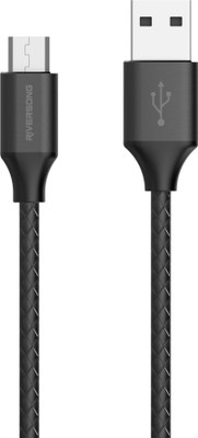 Riversong Superline CM08 -3A- 1M Micro USB Cable 3 A 1 m Alluminium Micro USB Cable(Compatible with Camera, Mobile, Tablet, Smart Watch, Black, One Cable)
