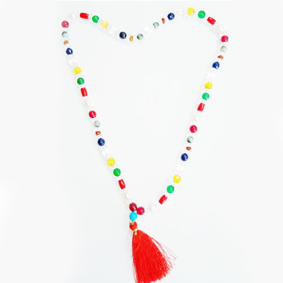 MORMUKUT Navratna Diamond Cut Crystal Mala Diamond Stone, Crystal Chain