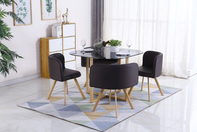 Flipkart Perfect Homes Atiu Metal 4 Seater Dining Set(Finish Color - Brown)