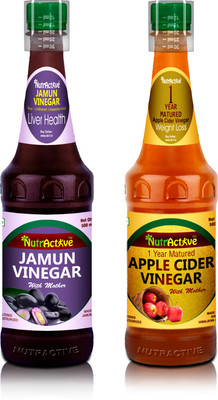 NutrActive Apple Cider Vinegar with Mother + Jamun Vinegar Vinegar(2 x 500 ml)