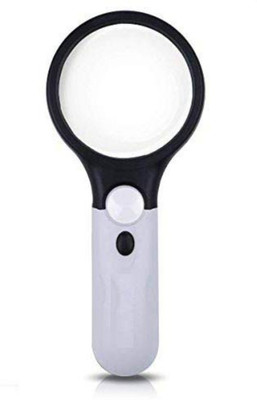 DIY Crafts Magnifying Glass with 3 LED Lights Handheld Reading 45 Magnifier(Black)