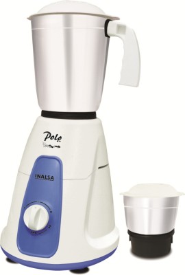 Inalsa Polo 2 550 W Mixer Grinder  (White, Blue, 2 Jars)