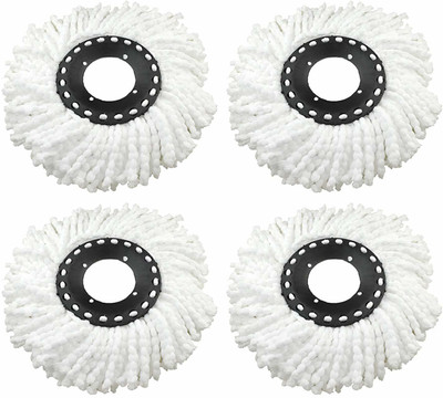 JSN Microfiber Spin Mop Refill Replacement Head Refill 4 Floor Cleaning only Refill(White)