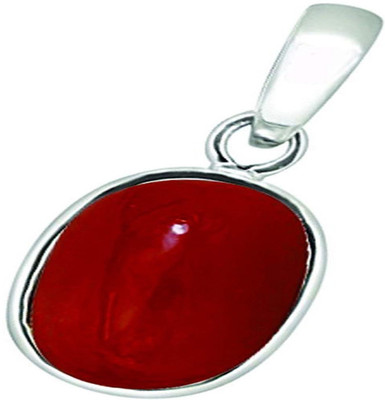 SHYAMKRIPA GEMS 9.25 CARAT Natural Red Coral (Munga) Stone Panchdhatu Pendant for Men and Women Top A+ Quality Silver Coral Zinc, Copper Pendant Set