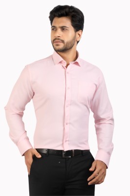 Corporate Club Men Solid Formal Pink Shirt