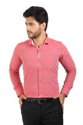 Corporate Club Men Solid Formal Pink Shirt