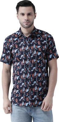 ZEAL Men Printed Casual Blue Shirt