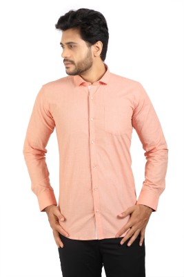 Corporate Club Men Self Design Casual Pink Shirt