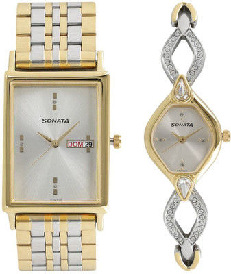 Sonata NK770038063BM01 Analog Watch - For Couple