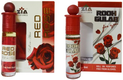 ZIA Rose & Gulab Fusion 8ml Combo Floral Attar(Rose)