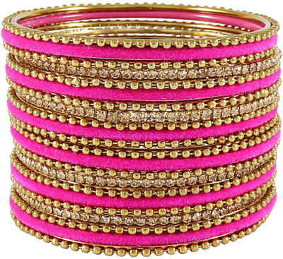 Zulka Get Your Traditions Metal Zircon Bangle Set(Pack of 22)