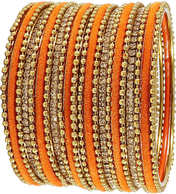 Zulka Get Your Traditions Metal Zircon Bangle Set(Pack of 22)