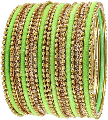 Zulka Get Your Traditions Metal Zircon Bangle Set(Pack of 22)