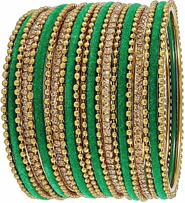 Zulka Get Your Traditions Metal Zircon Bangle Set(Pack of 22)