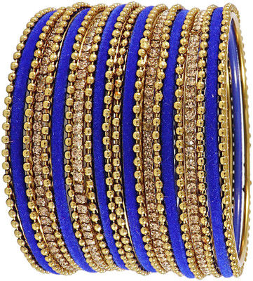 Zulka Get Your Traditions Metal Zircon Bangle Set(Pack of 22)