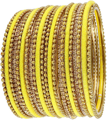 Zulka Get Your Traditions Metal Zircon Bangle Set(Pack of 22)