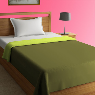 STELLAR HOME Solid Single Comforter for  AC Room(Microfiber, Wild Lime & Olive Branch)