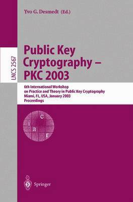 Public Key Cryptography - Pkc 2003(English, Electronic book text, unknown)