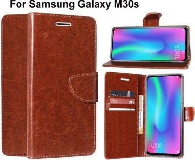 FARMAISH Flip Cover for Samsung Galaxy M30s, Samsung Galaxy M31(Brown, Shock Proof, Pack of: 1)