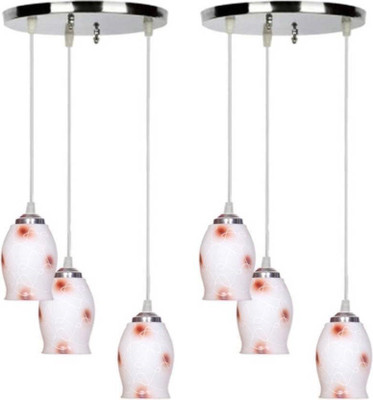 R S TRADERS LIGHTINGS RS 3 LIGHT THALI LL BROWN PACK OF 2 Pendant Lamp Ceiling Lamp(White)