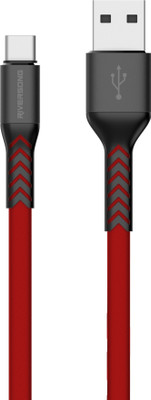 Riversong Superline F CT34 -2.4A- 1M Type C Cable 2.4 A 1 m Alluminium USB Type C Cable(Compatible with Camera, Mobile, Tablet, Smart Watch, Red, One Cable)