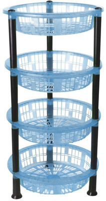 FABLE Fruits/Vegetables Kitchen Rack Plastic 4 Tyre Multipurpose Basket Stand Rack for Fruit and Vegetable