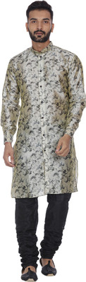 JIHUZUR Men Printed Straight Kurta(Beige)