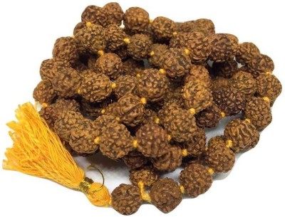 Jewelswonder Natural Five Face 5 Mukhi Rudraksha Mala With JGL Lab Certified Wood Necklace